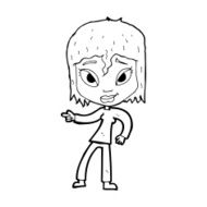 cartoon relaxed woman pointing N14