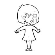 cartoon woman wearing dress N13