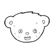 cartoon teddy bear face N23