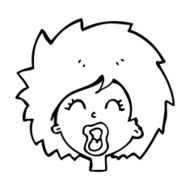 Cartoon Woman Screaming N19