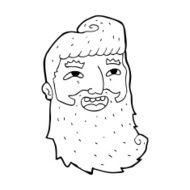 cartoon man with beard laughing N7