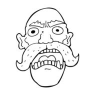 cartoon angry old man N206