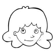 cartoon happy female face N246