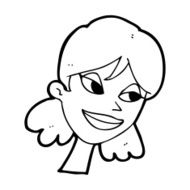 cartoon happy female face N247