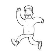cartoon terrified man N383