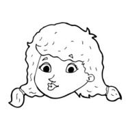 cartoon pretty female face N132