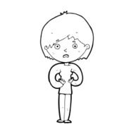 cartoon woman making Who Me? gesture N66