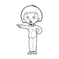 cartoon shocked woman N134