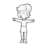 cartoon happy woman pointing N95