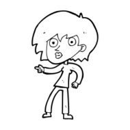 cartoon surprised woman pointing N14