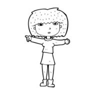 Cartoon Girl Pointing N43