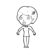 cartoon shocked woman N135