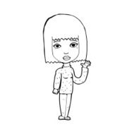 Cartoon Woman Waving N458
