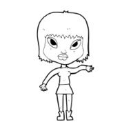 cartoon woman making gesture N19