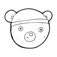 cartoon teddy bear head N23