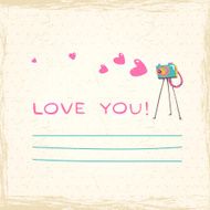 Old vintage camera with Heart