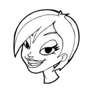 cartoon pretty female face N134