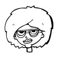 cartoon woman wearing spectacles N56