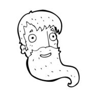 cartoon bearded man N80