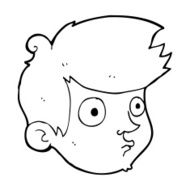 cartoon staring boy N31