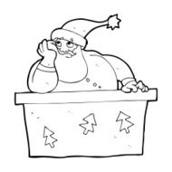 cartoon bored santa claus N14