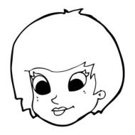 cartoon female face N203