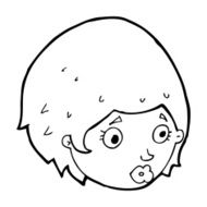 Cartoon Girl With Concerned Expression N14