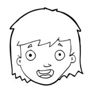 cartoon happy female face N248