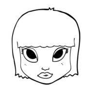 cartoon female face N205