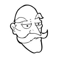 cartoon old man face N16