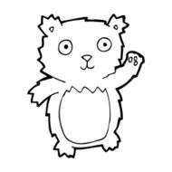 cartoon waving teddy bear N62