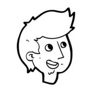 cartoon happy boy face N63