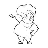 cartoon happy overweight lady N12