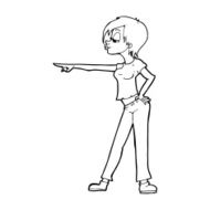 cartoon hip woman pointing N15