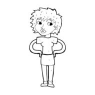 cartoon woman with hands on hips N310