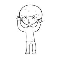 cartoon startled boy N47
