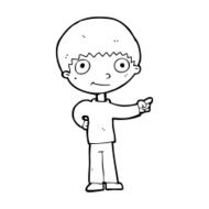cartoon happy boy pointing N27