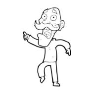 cartoon frightened old man N57