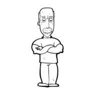 cartoon angry man with mustache N14