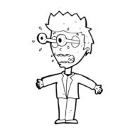 cartoon staring man N45