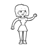 Cartoon Girl Waving N45