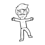 cartoon boy panicking N42