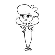 Cartoon Girl With Hands On Hips N27