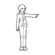 cartoon woman in leather jacket pointing N12