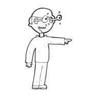 cartoon staring man N46