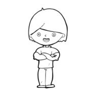 cartoon man with crossed arms N38