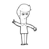 cartoon man narrowing eyes N47