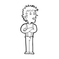 cartoon boy with folded arms N28