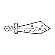 cartoon bloody sword N33