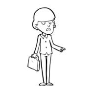 cartoon arrogant businessman pointing N13